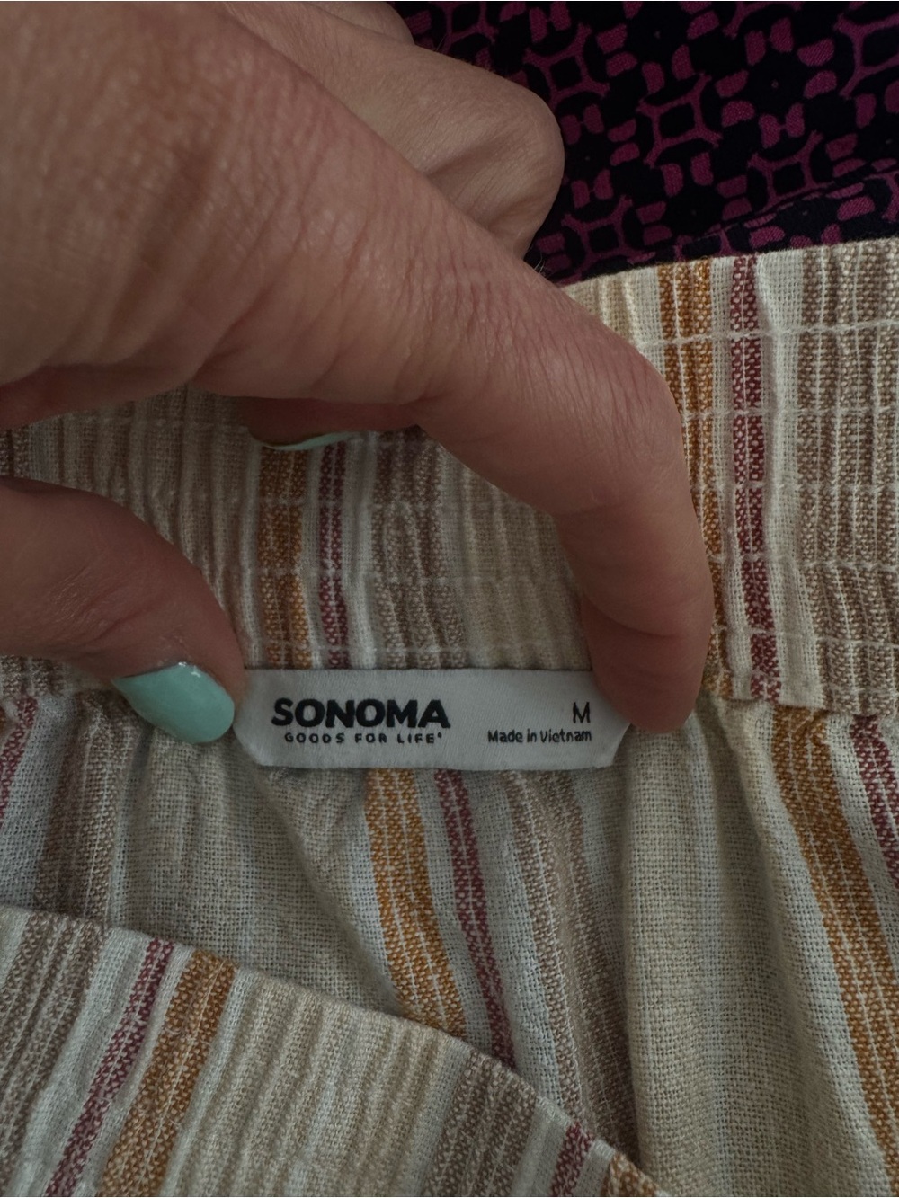 Sonoma Cream Midi Skirt with Tan & Brown Stripes - Picture 4 of 4